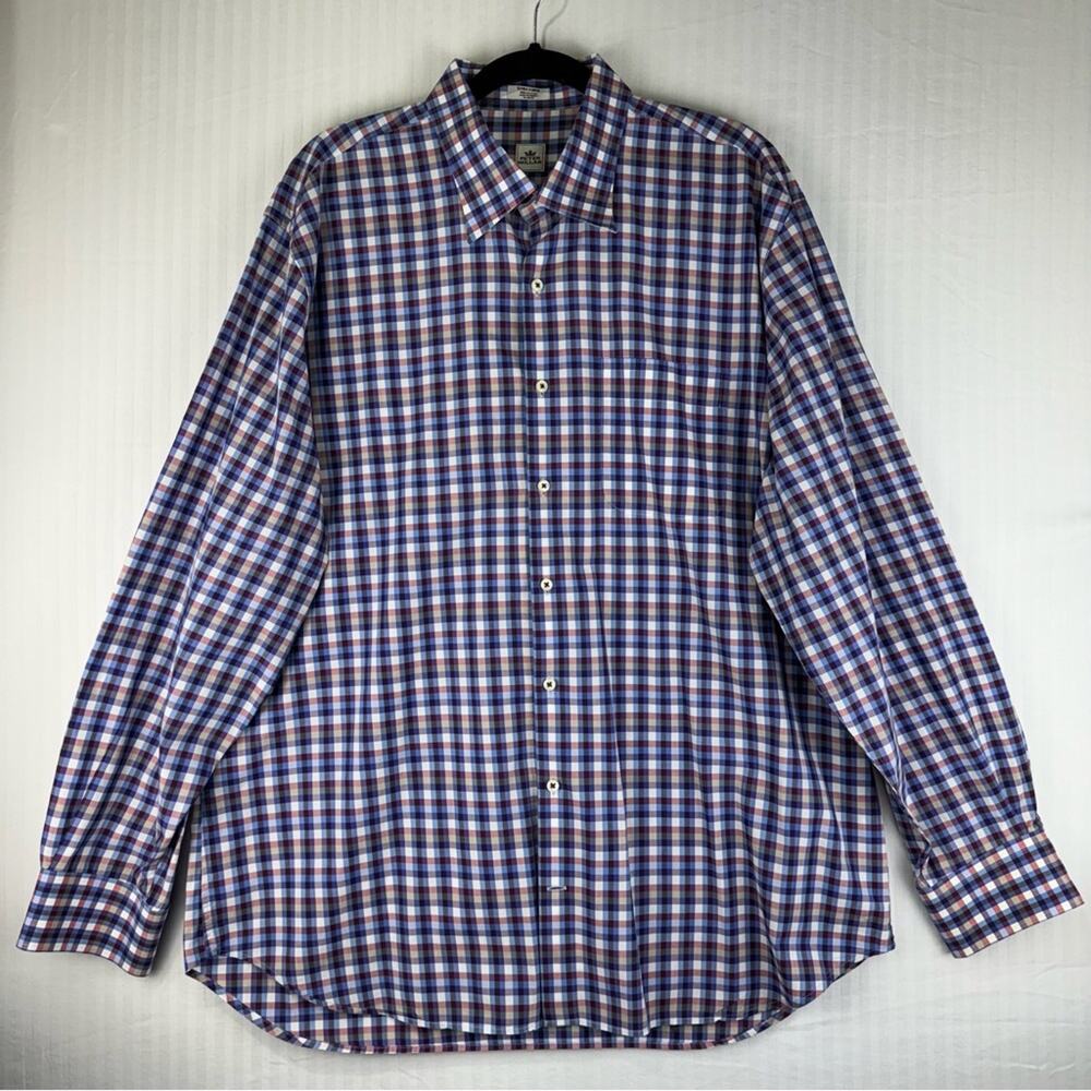 Peter Millar Checkered Plaid Button Down Long Sleeve Shirt Men’s Size X-Large